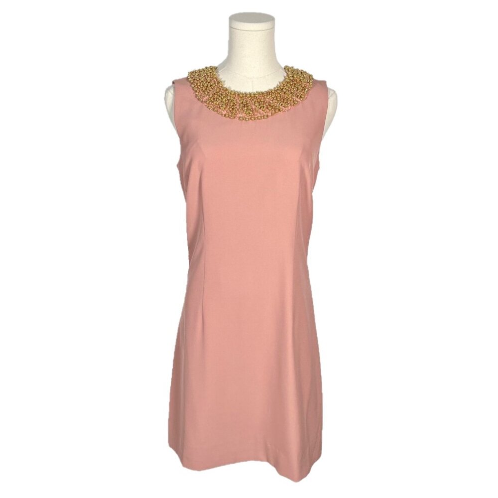 Mestiza New York Gladiola Beaded Neckline Sleeveless Shift Dress Size 6